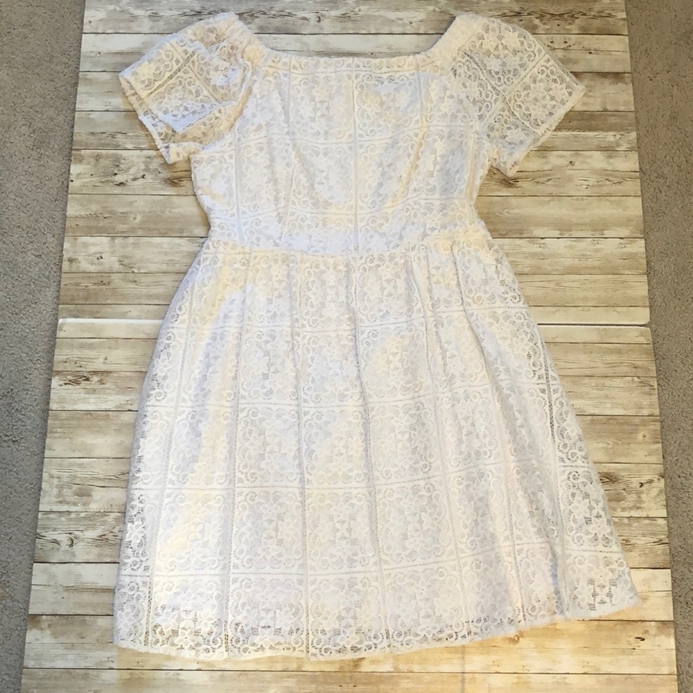 “Mossimo" brand, white lace, off the shoulder, juniors dress - size M